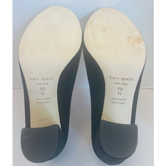Kate Spade Black Velvet Heels with Pink Embellishments ballina Mary Jane Pump 10 - Picture 8 of 10